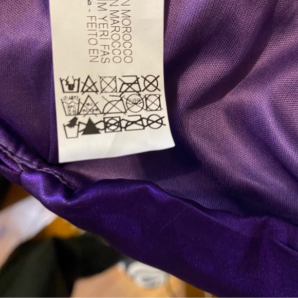 Zara Mini Dress Corset Bodycon Strapless Purple Metallic Satin Size Medium - Picture 15 of 16